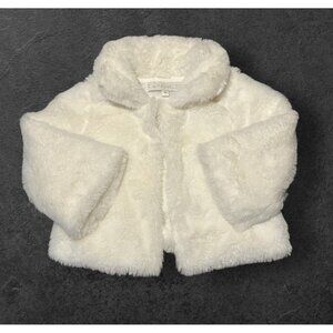 Rachel Zoe Toddler 2T Faux Fur Coat White Long Sleeve Winter Kids Jacket